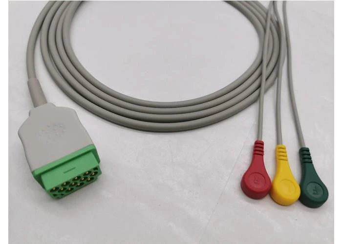 GE Healthcare Direct-Connector ECG Cable 3 Leads Snaps